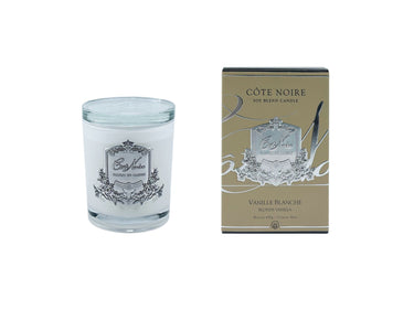 *CLEARANCE* White Vessel Candle - Blonde Vanilla - Silver Badge